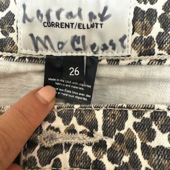 Current Elliot Stiletto Jeans Leopard Women Size 26 Statement Mobwife Maximalist - Picture 5 of 6